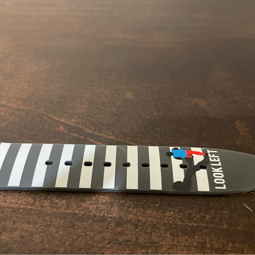 Swatch Black and White Striped Watch with Red and Blue Accents - Picture 3 of 7